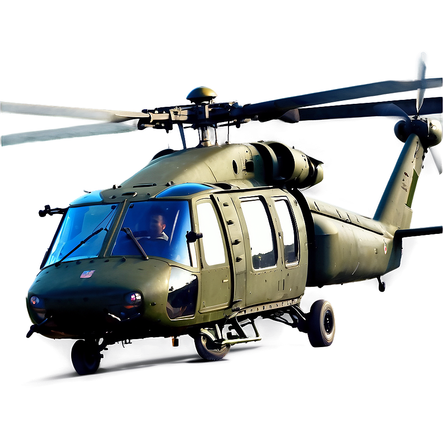 Black Hawk Helicopter In Action Png Xeo PNG Image