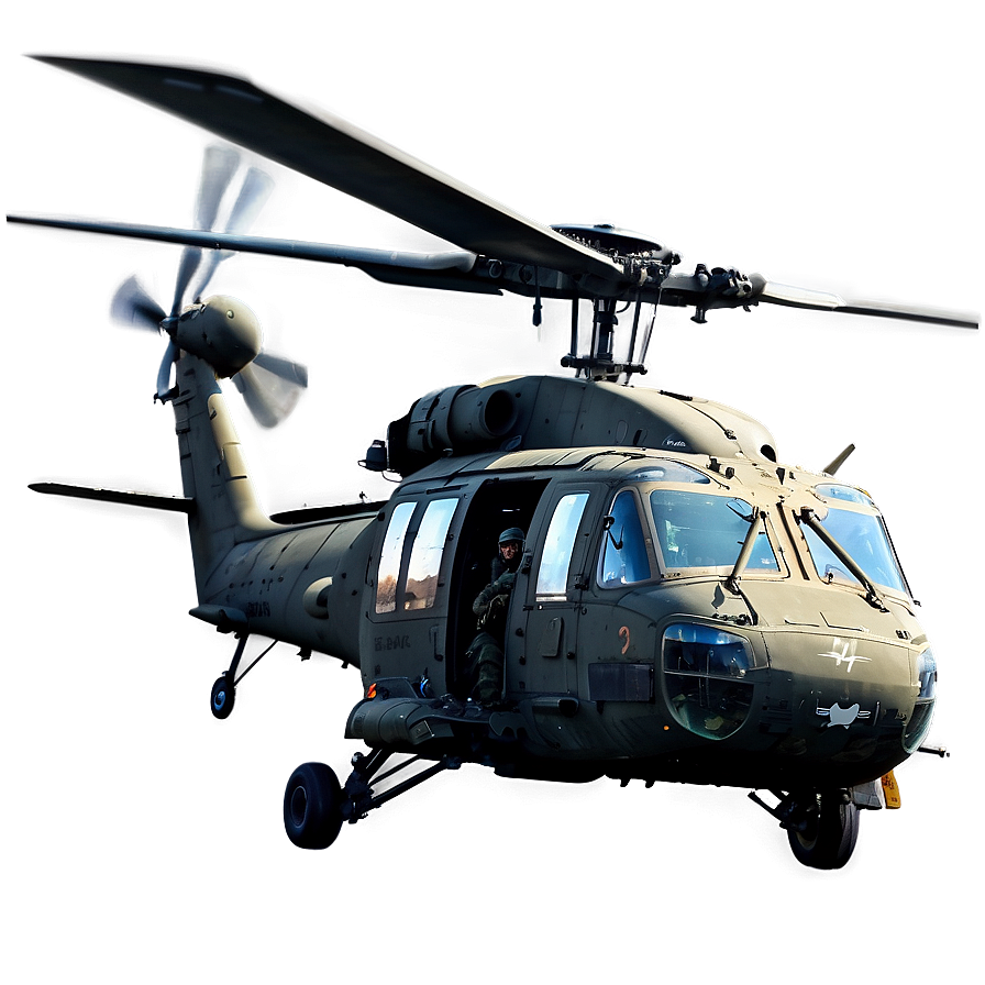 Black Hawk Helicopter In Snow Png Ffk31 PNG Image