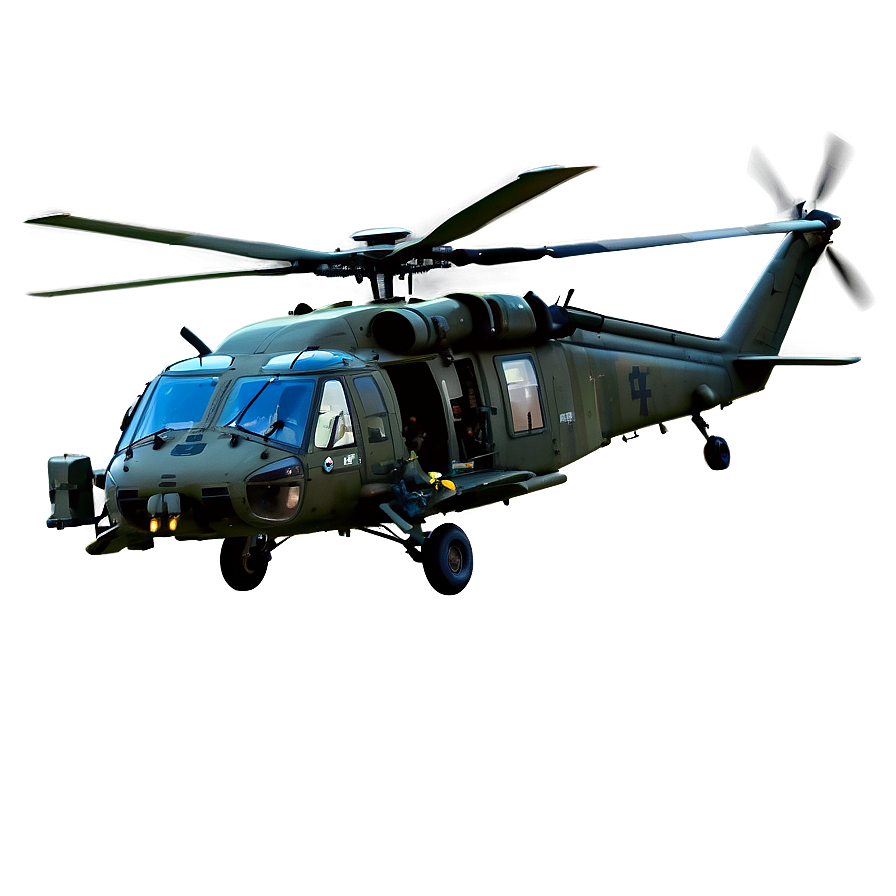 Black Hawk Helicopter On Mission Png Tte47 PNG Image