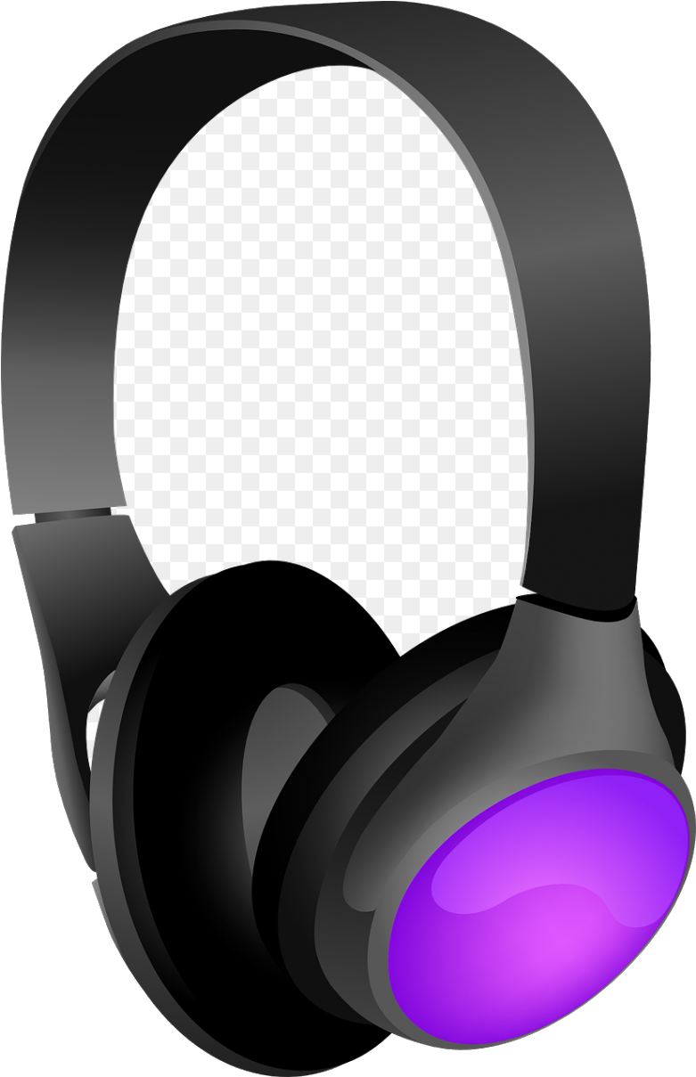 Black Headphones Transparent Background PNG Image