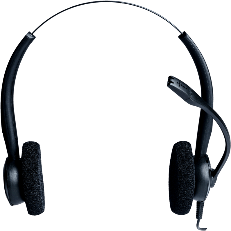 Black Headsetwith Microphone PNG Image