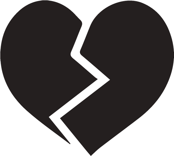 Black Heart Broken Emoji PNG Image