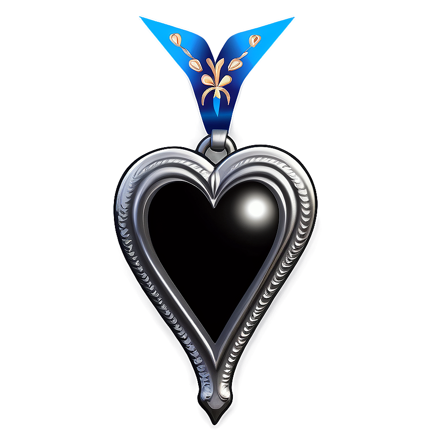 Black Heart Decoration Png Qnm32 PNG Image