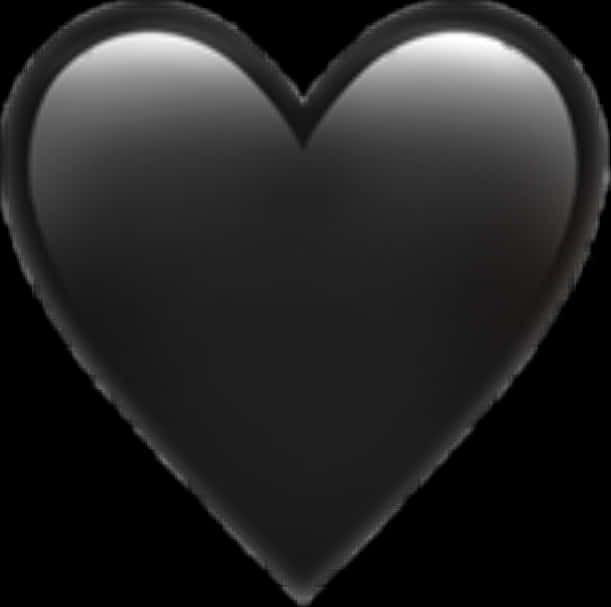 Black Heart Emoji PNG Image