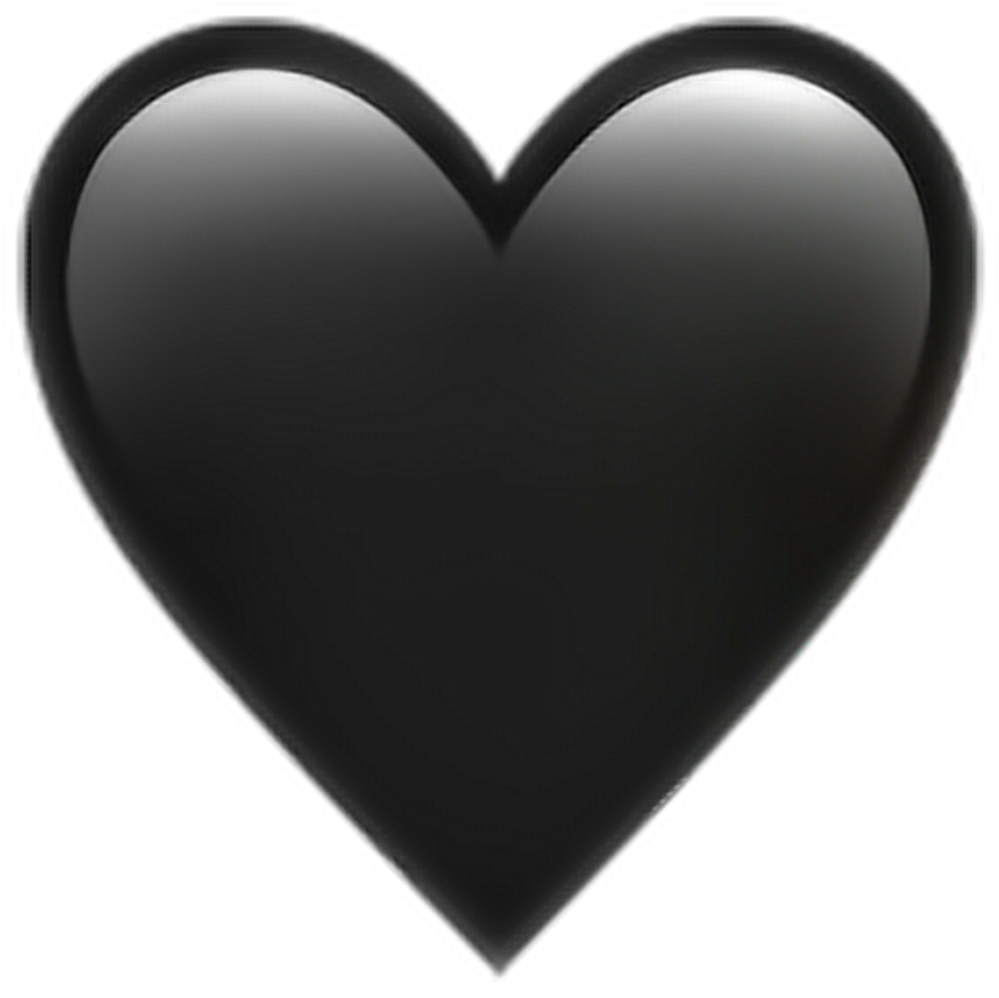 Black Heart Emoji Graphic PNG Image