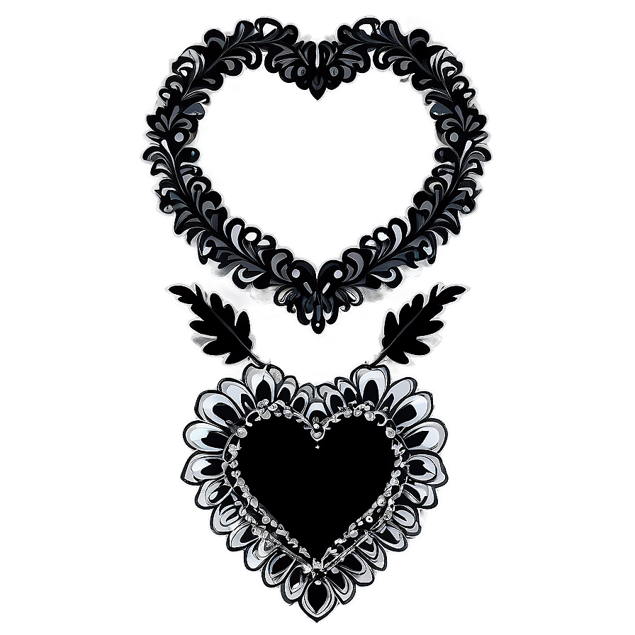 Black Heart Garland Png Yao90 PNG Image