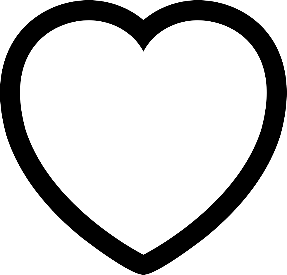 Black Heart Outline Graphic PNG Image