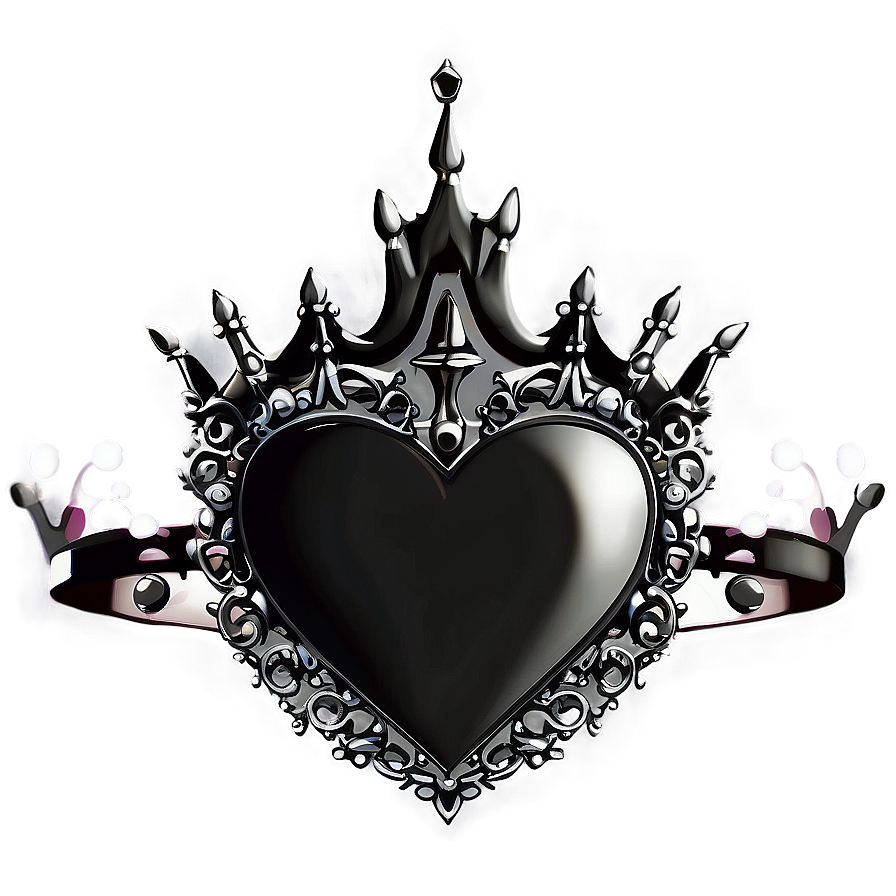 Black Heart With Crown Png Mvu85 PNG Image