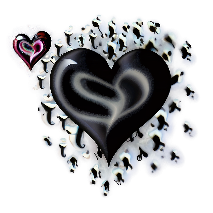 Black Hearts C PNG Image