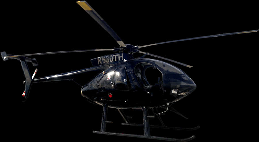 Black Helicopter Against Dark Background PNG Image