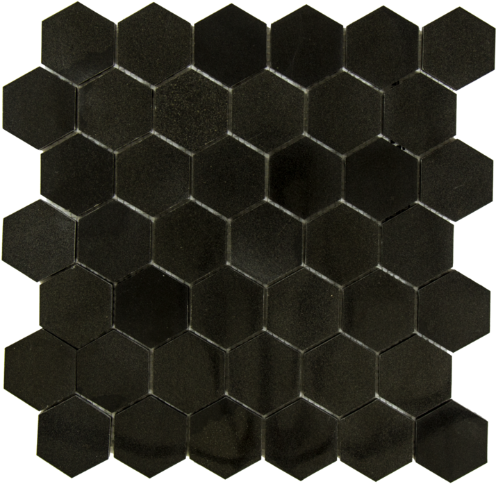 Black Hexagon Tile Pattern PNG Image