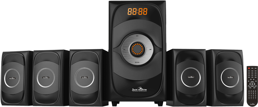 Black Home Theater Speaker System PNG Image