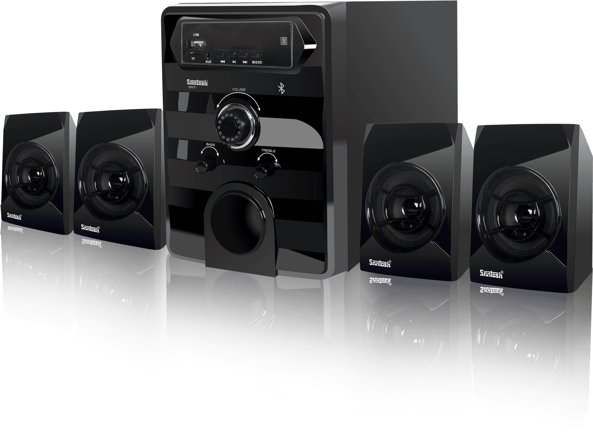 Black Home Theater Speaker System PNG Image