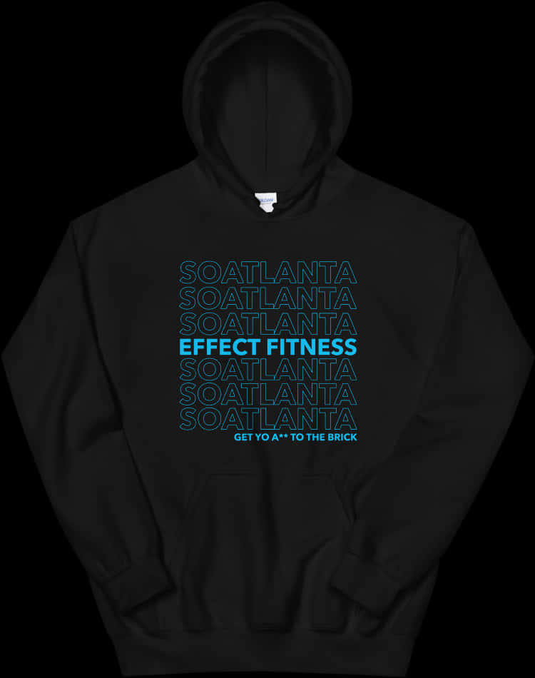 Black Hoodie Effect Fitness Design PNG Image