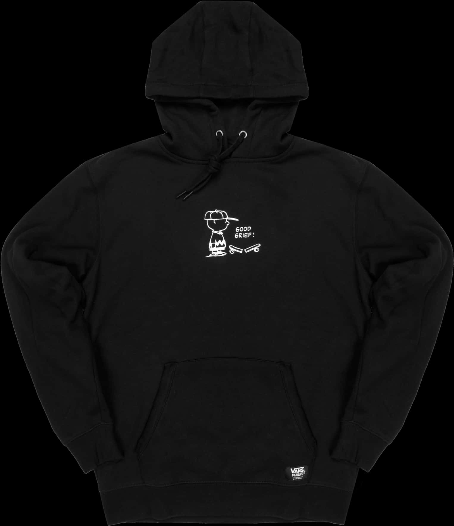 Black Hoodiewith Graphic Design PNG Image