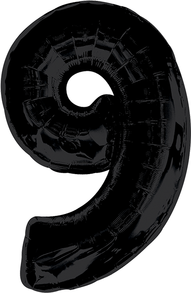 Black Inflatable Number9 Balloon PNG Image