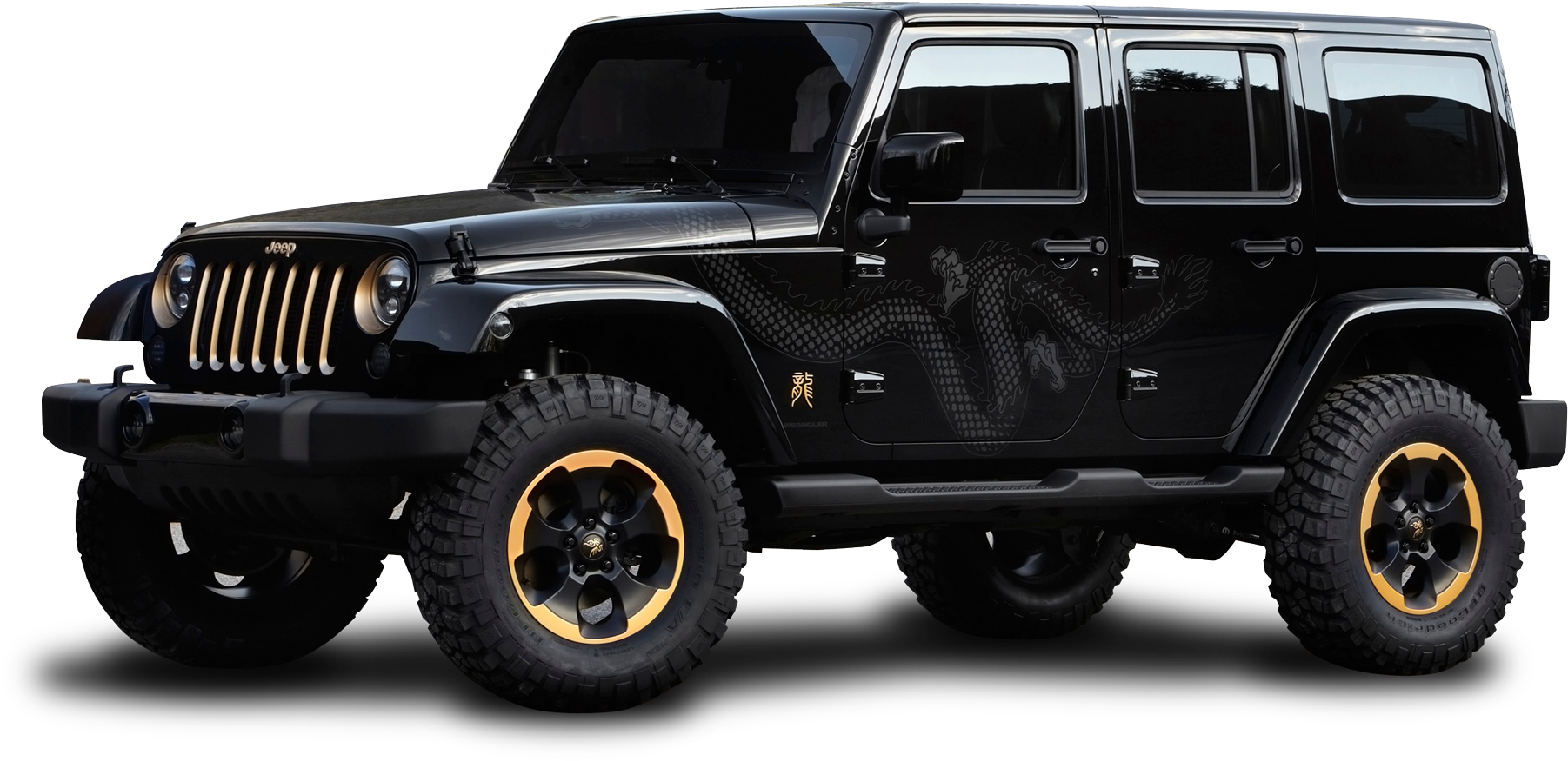 Black Jeep Wrangler Side View PNG Image