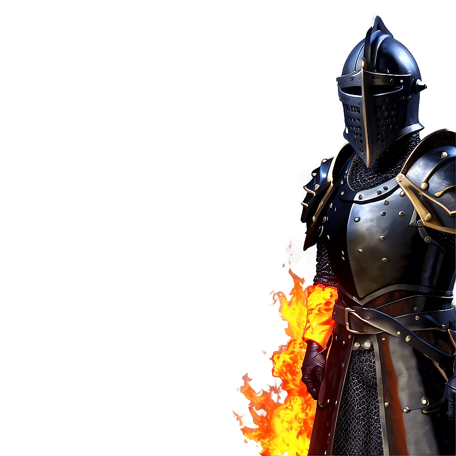 Black Knight With Fire Background Png 06272024 PNG Image