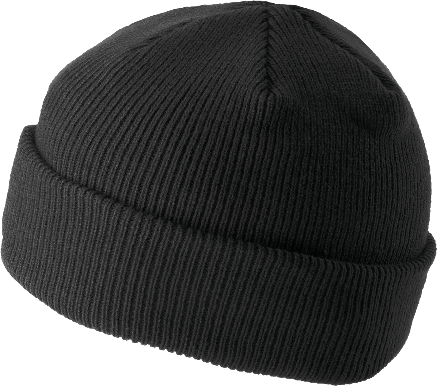 Black Knit Beanie Hat PNG Image