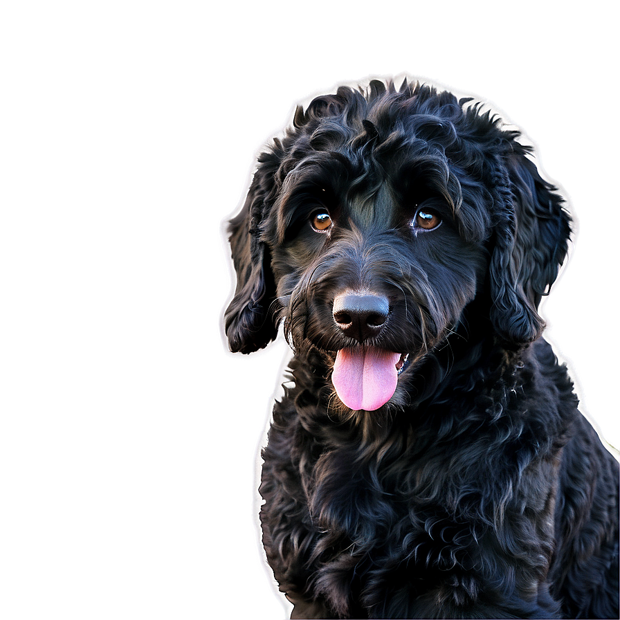 Black Labradoodle Portrait Png Yvw25 PNG Image