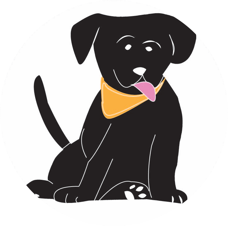 Black Labrador Cartoon Illustration PNG Image