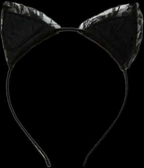 Black Lace Cat Ears Headband PNG Image