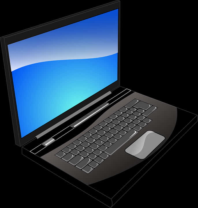 Black Laptop Illustration PNG Image