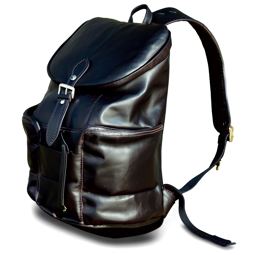 Black Leather Backpack Png Ckh37 PNG Image