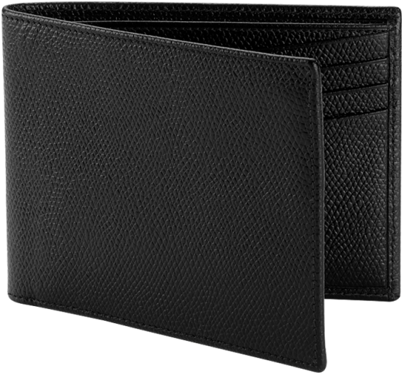 Black Leather Bifold Wallet PNG Image