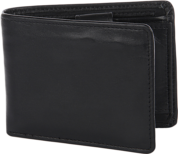 Black Leather Bifold Wallet PNG Image