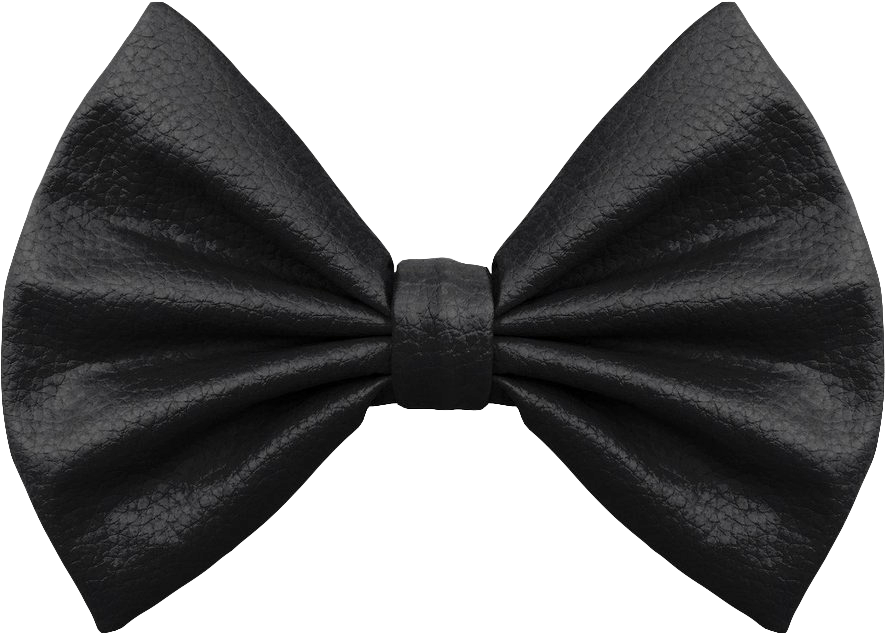 Black Leather Bow Tie PNG Image