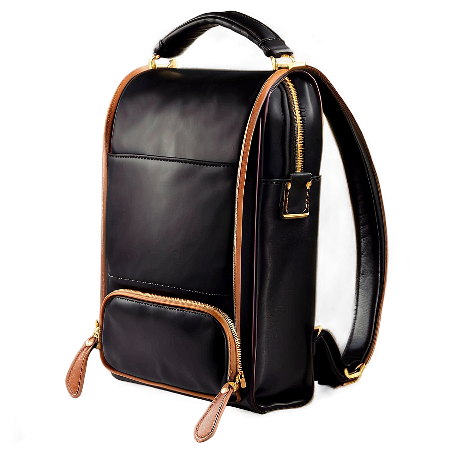 Black Leather Laptop Bag Png Ior PNG Image