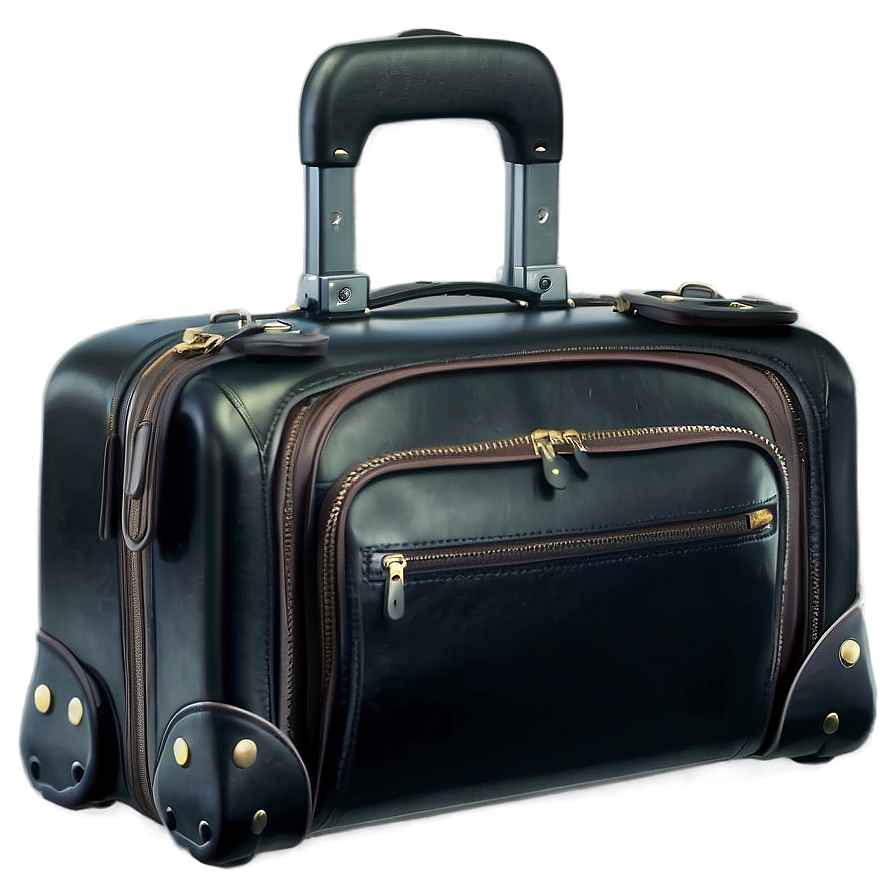 Black Leather Luggage Png Llc PNG Image