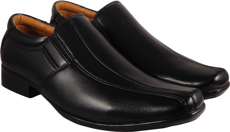 Black Leather Mens Dress Shoes PNG Image