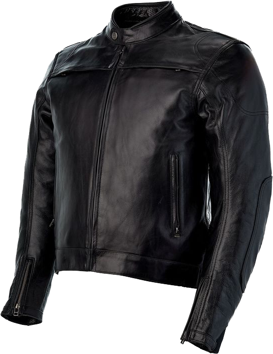 Black Leather Motorcycle Jacket PNG Image