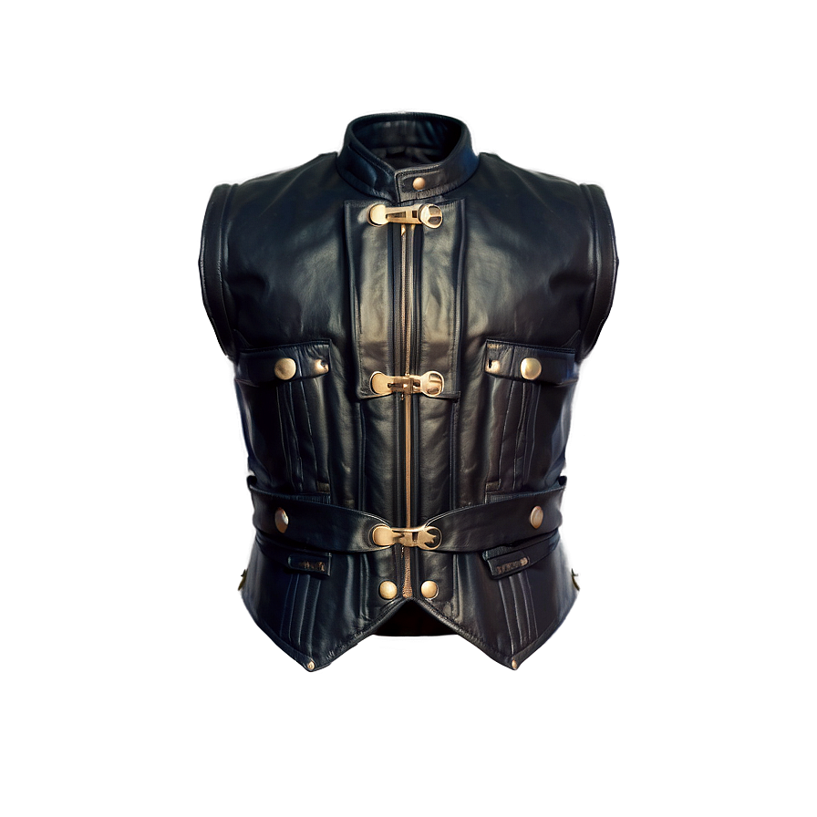 Black Leather Vest Png Wst54 PNG Image