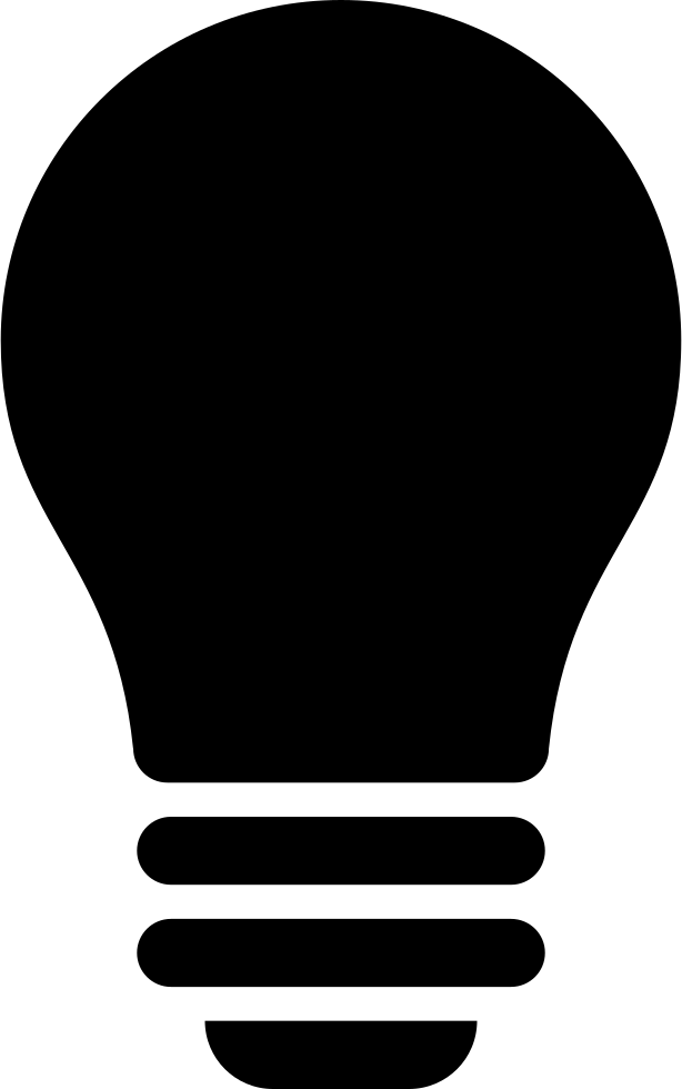 Black Lightbulb Icon PNG Image