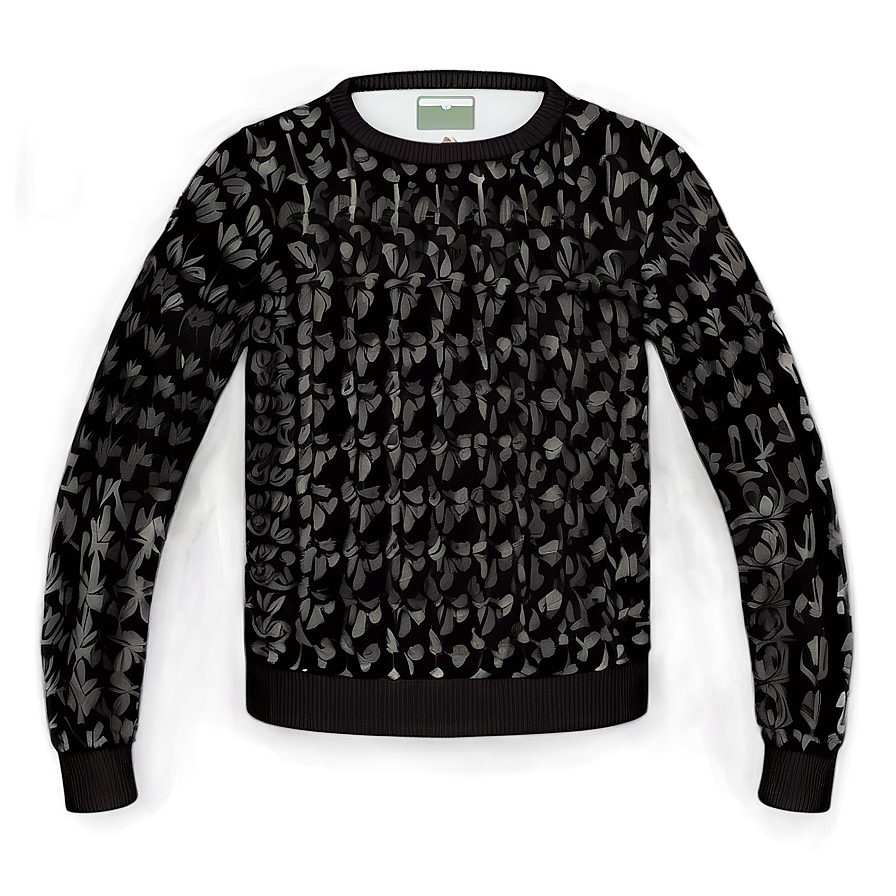 Black Lightweight Sweater Png Hea68 PNG Image