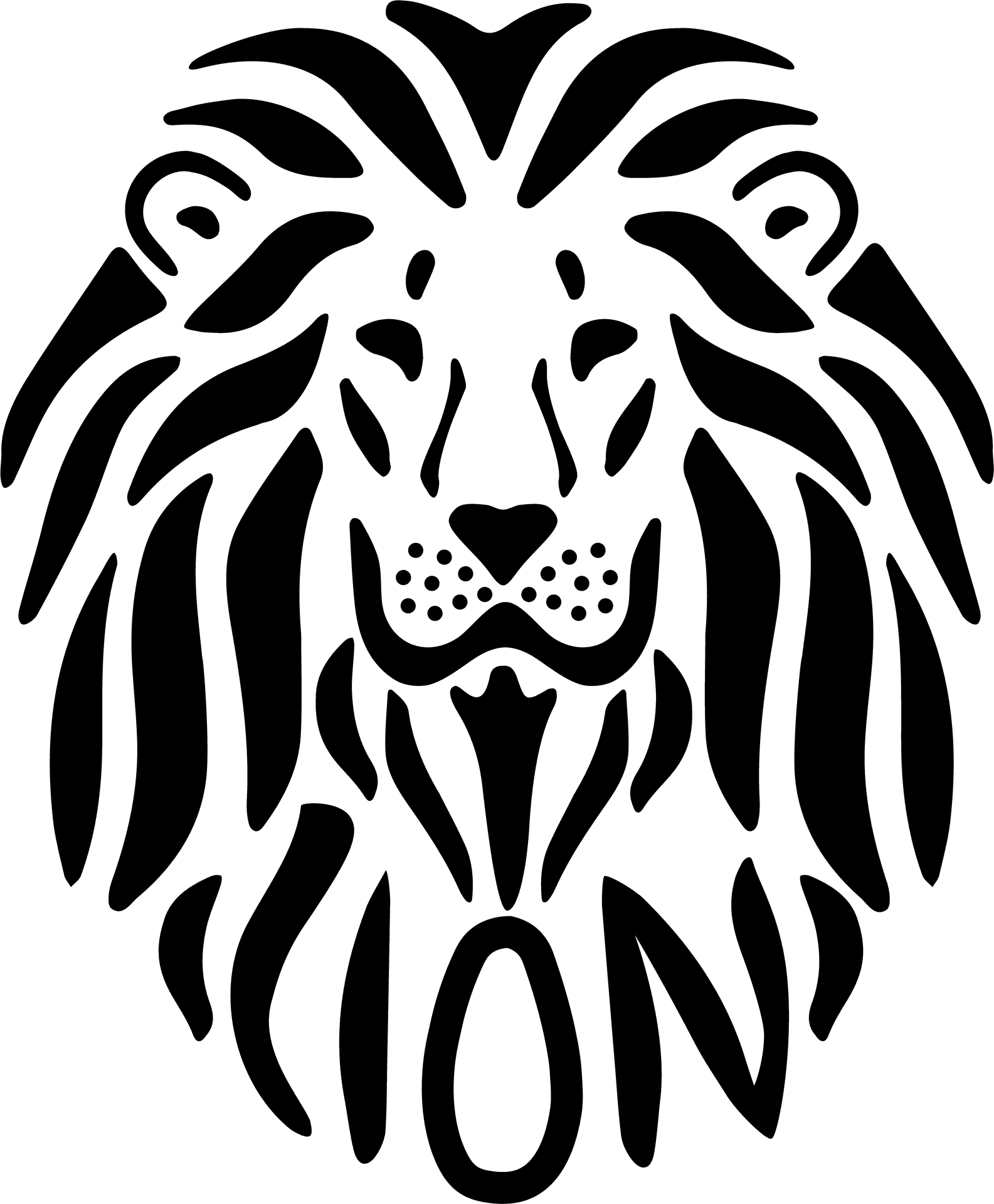 Black Lion Graphic Art PNG Image