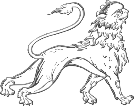 Black Lion Silhouette Art PNG Image