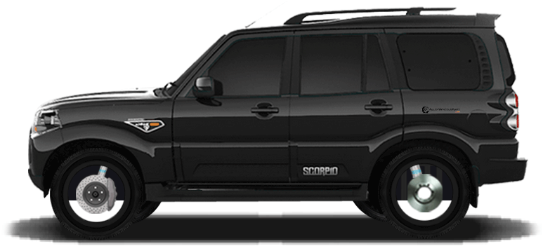 Black Mahindra Scorpio S U V Side View PNG Image