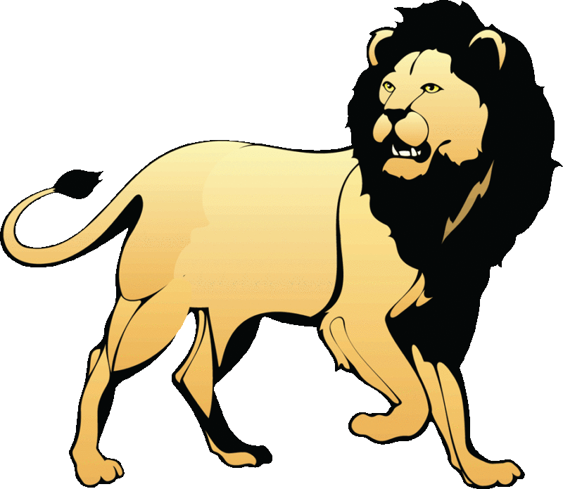 Black Maned Lion Illustration PNG Image