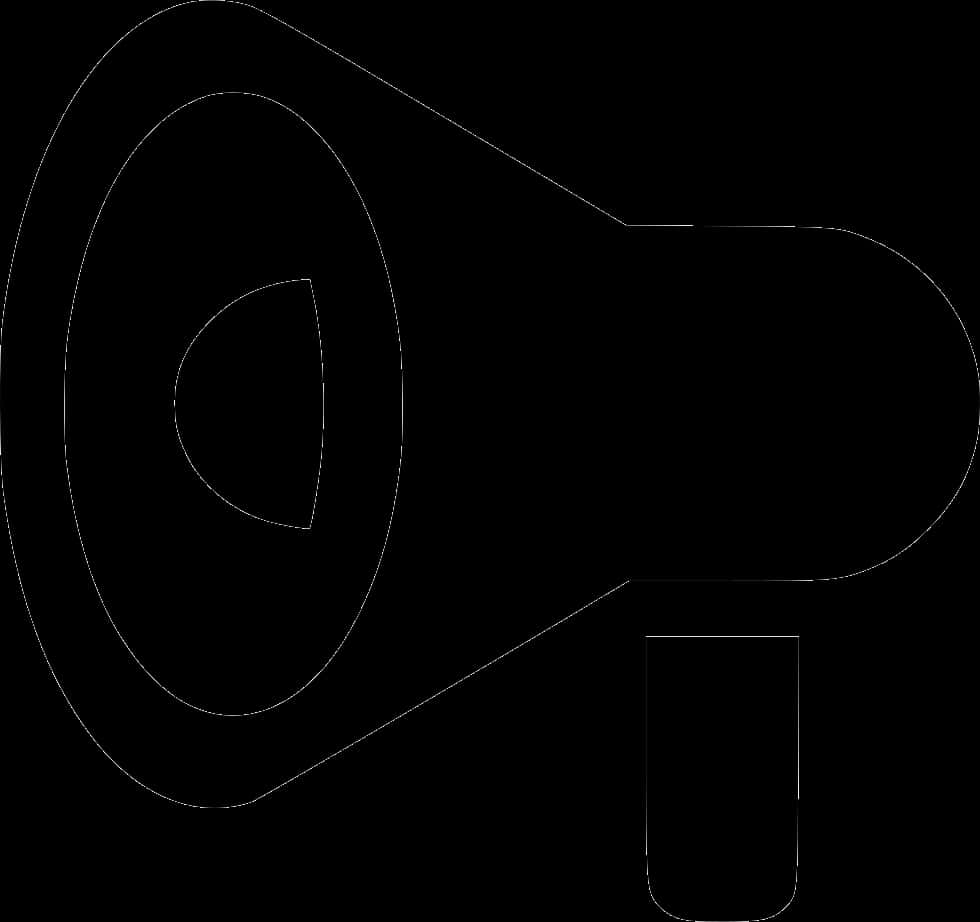 Black Megaphone Outline PNG Image