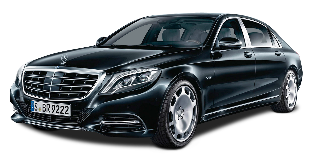 Black Mercedes Benz S Class Side View PNG Image