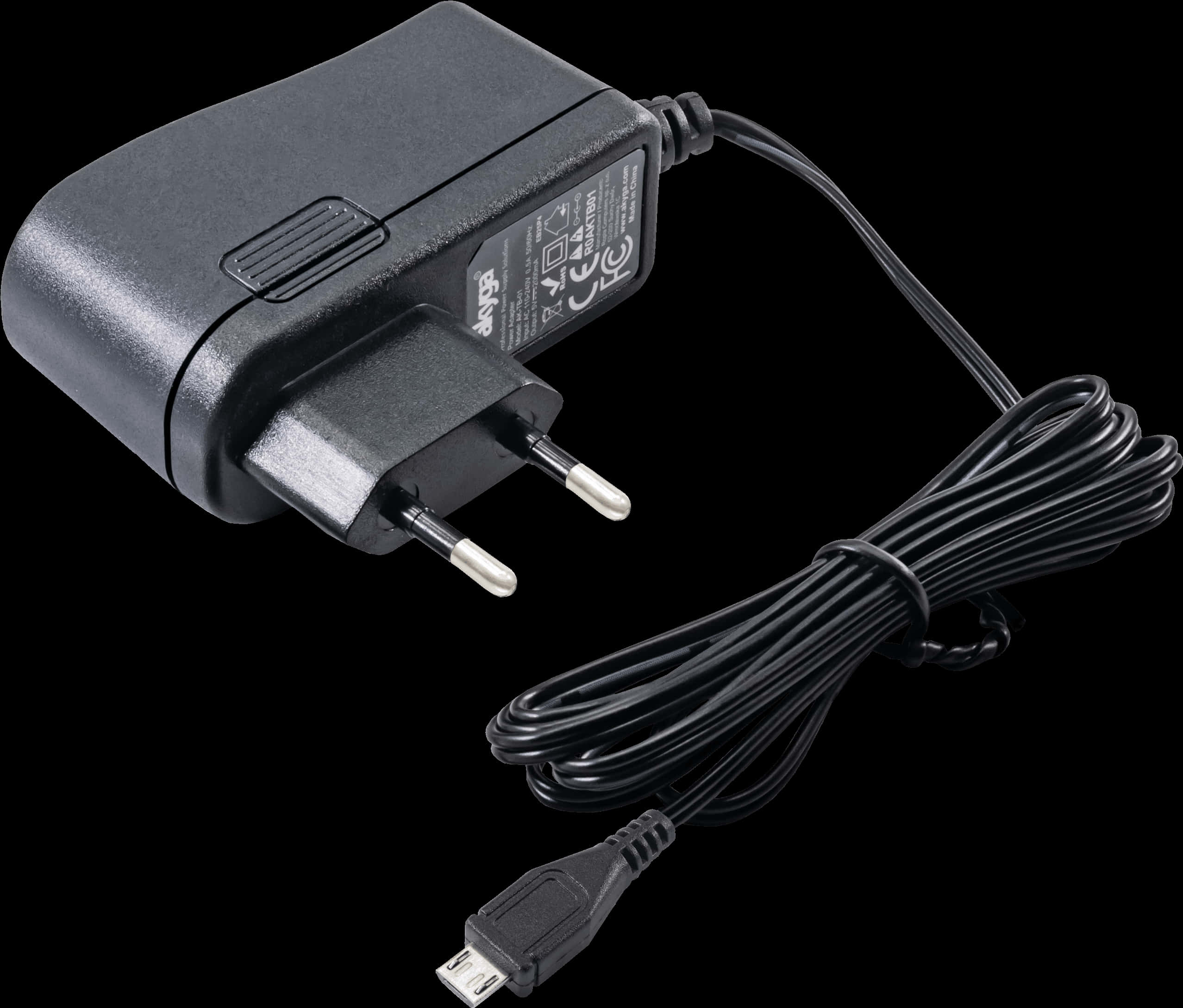 Black Micro U S B Charger PNG Image