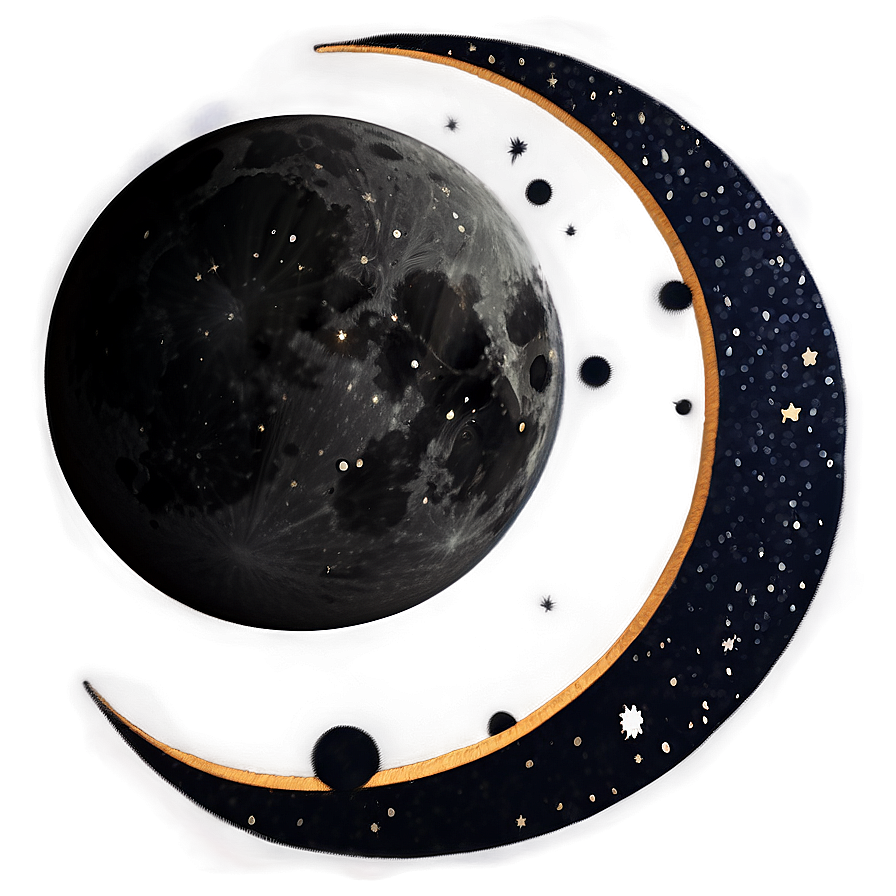 Black Moon And Constellations Png 06252024 PNG Image