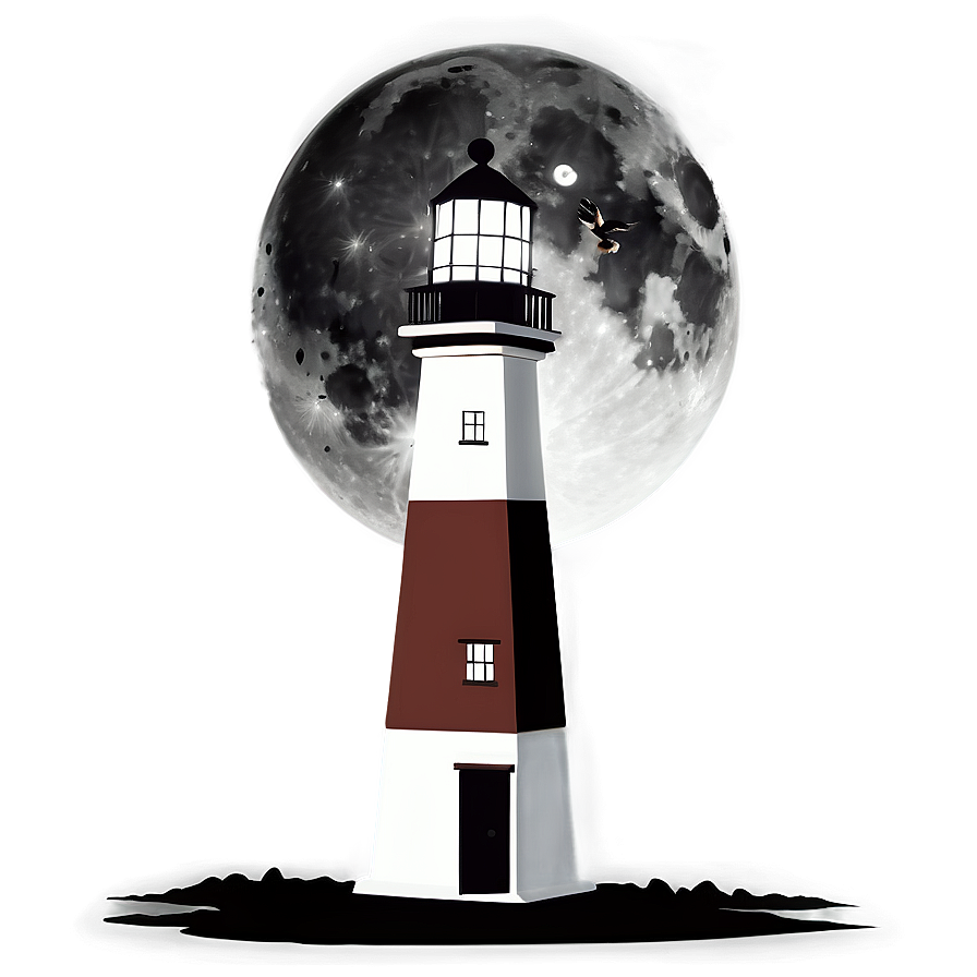 Black Moon And Lighthouse Png Abj PNG Image