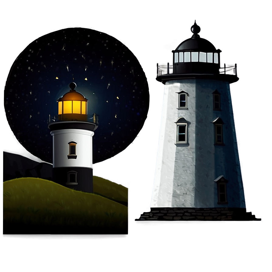 Black Moon And Lighthouse Png Bec PNG Image