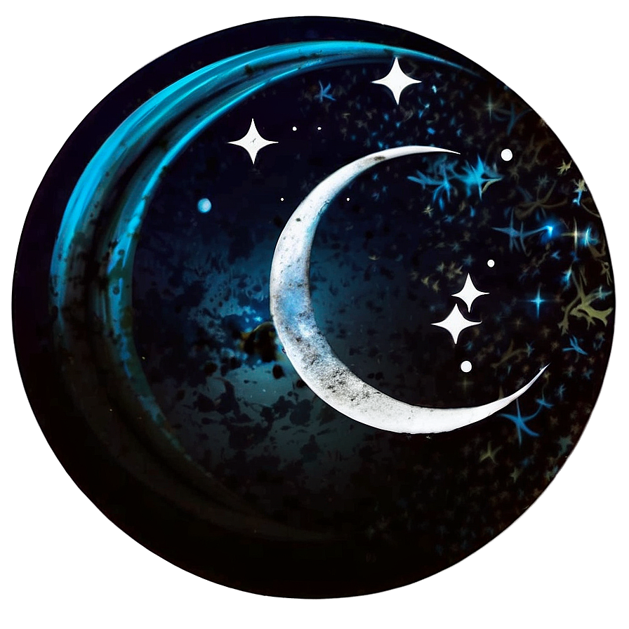 Black Moon With Stars Background Png 16 PNG Image