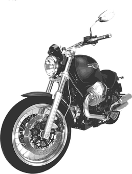 Black Motorcycle Artistic Render PNG Image